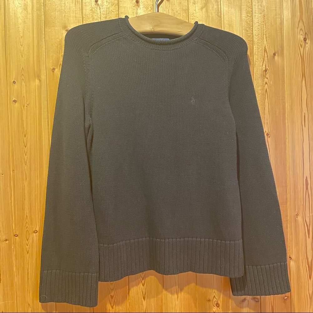 Polo by Ralph Lauren Black Knit Crewneck Sweater